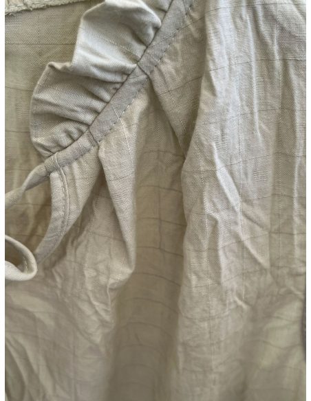 Ärmellose karierte Bluse mit Rüschenkragen