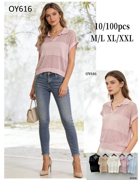 Maglione traforato con collo alto