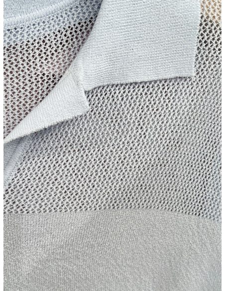 Maglione traforato con collo alto