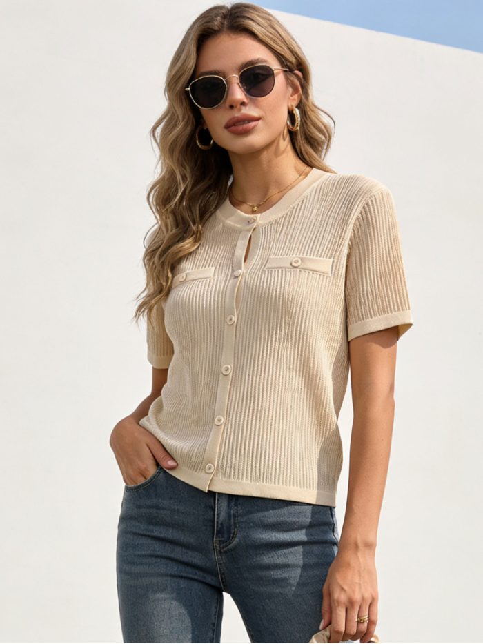 Chaqueta de punto fino con botones