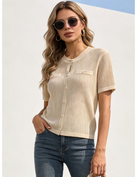 Chaqueta de punto fino con botones