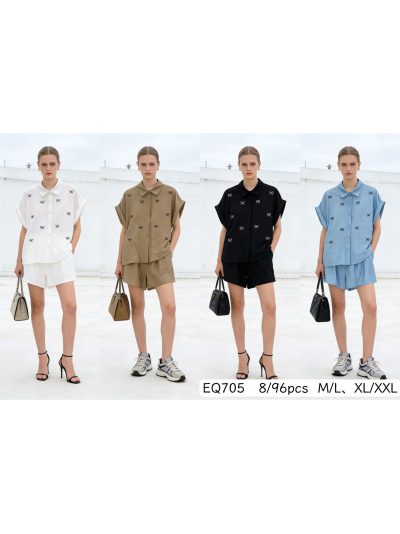 Conjunto bordados de lazos: camisa y short 2