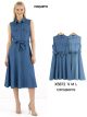 Vestido camisero midi símil denim sin mangas con cinturón