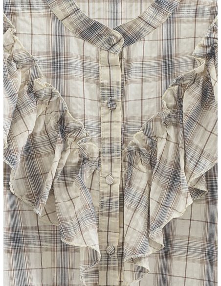 Chemisier à carreaux avec volants