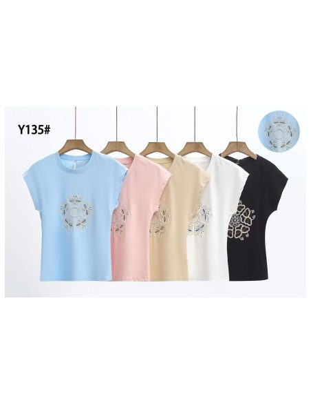 T-Shirt mit Blumenstickerei