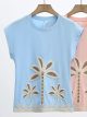 Maglietta con ricamo di palma
