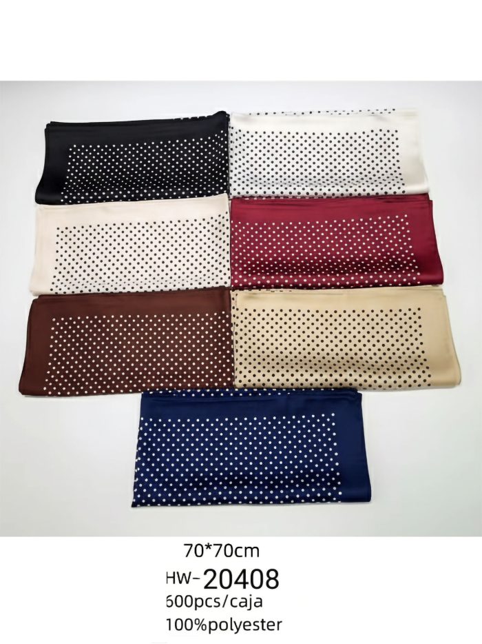 Sciarpa quadrata effetto seta con micro pois