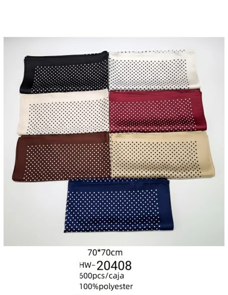 Sciarpa quadrata effetto seta con micro pois