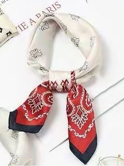 Pañuelo efecto seda cuadrado bandana bicolor