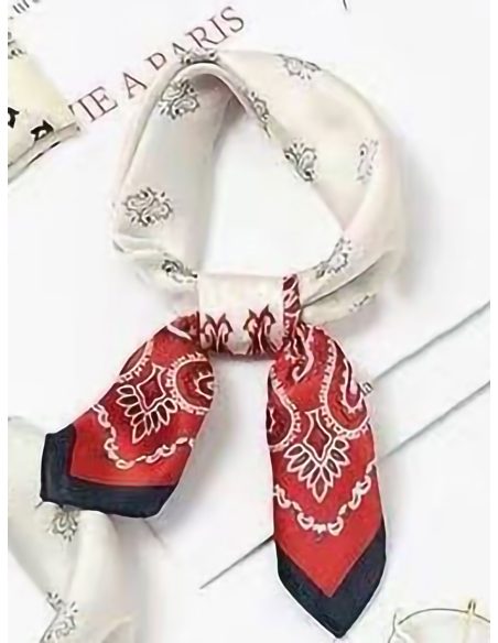 Zweifarbiger quadratischer Bandana-Schal in Seidenoptik