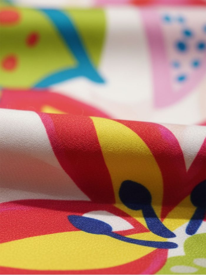 Pañuelo efecto seda cuadrado estampado abstracto multicolor