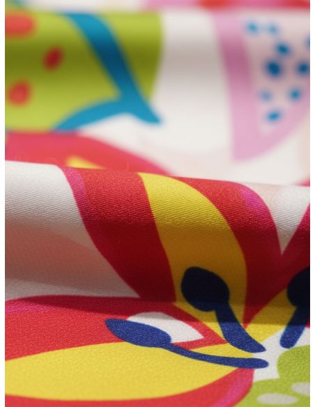 Pañuelo efecto seda cuadrado estampado abstracto multicolor