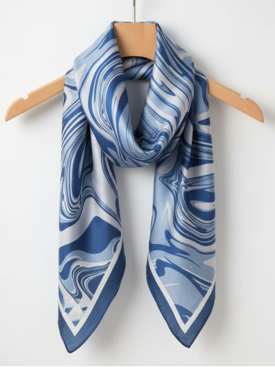 Pañuelo efecto seda cuadrado estampado efecto mármol