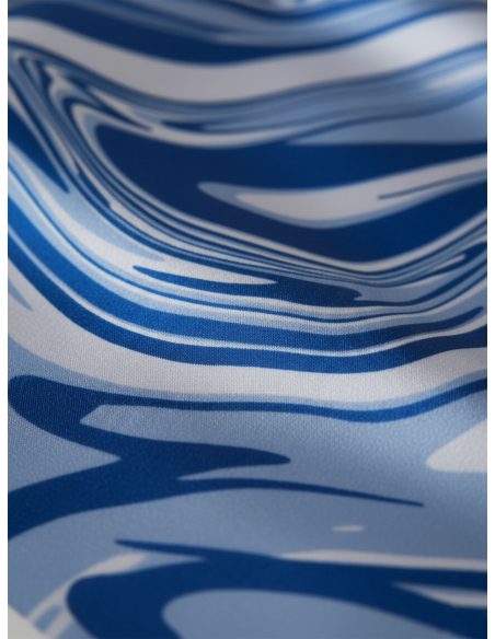 Lenço quadrado com efeito seda e estampa marmorizada.