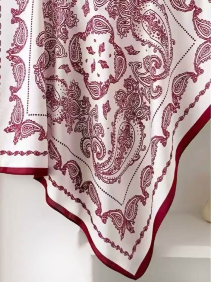 Pañuelo efecto seda cuadrado paisley clásico