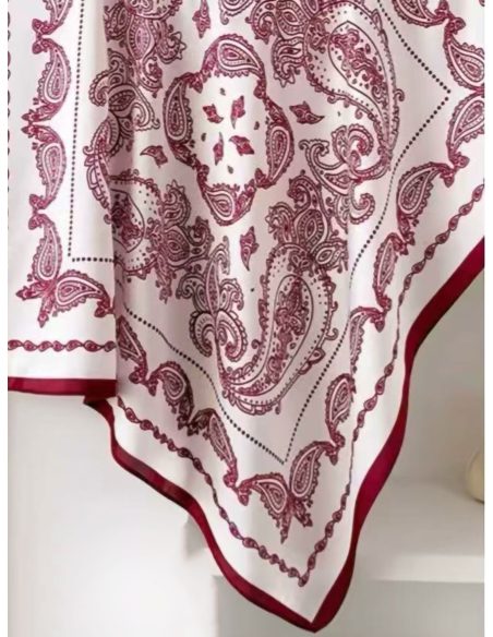 Pañuelo efecto seda cuadrado paisley clásico