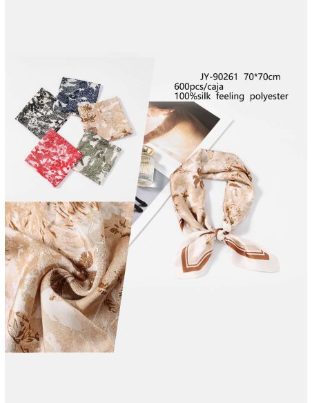 Pañuelo efecto seda cuadrado estampado jungla