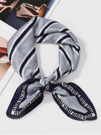 Pañuelo efecto seda cuadrado rayas