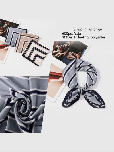 Pañuelo efecto seda cuadrado rayas 2