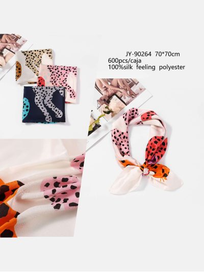 Pañuelo efecto seda cuadrado animal print multicolor 2