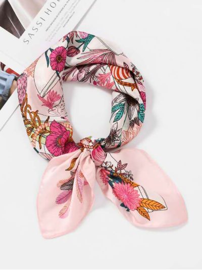 Pañuelo efecto seda cuadrado estampado safari exótico