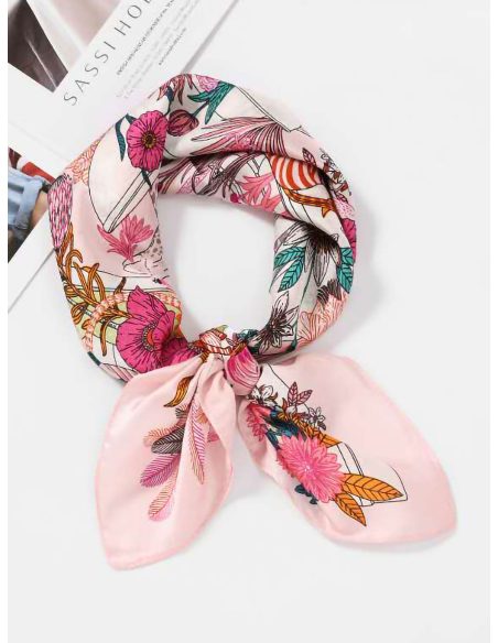 Pañuelo efecto seda cuadrado estampado safari exótico