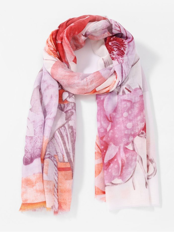 Fular floral acuarela