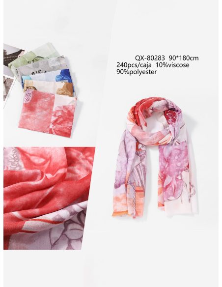 Fular floral acuarela