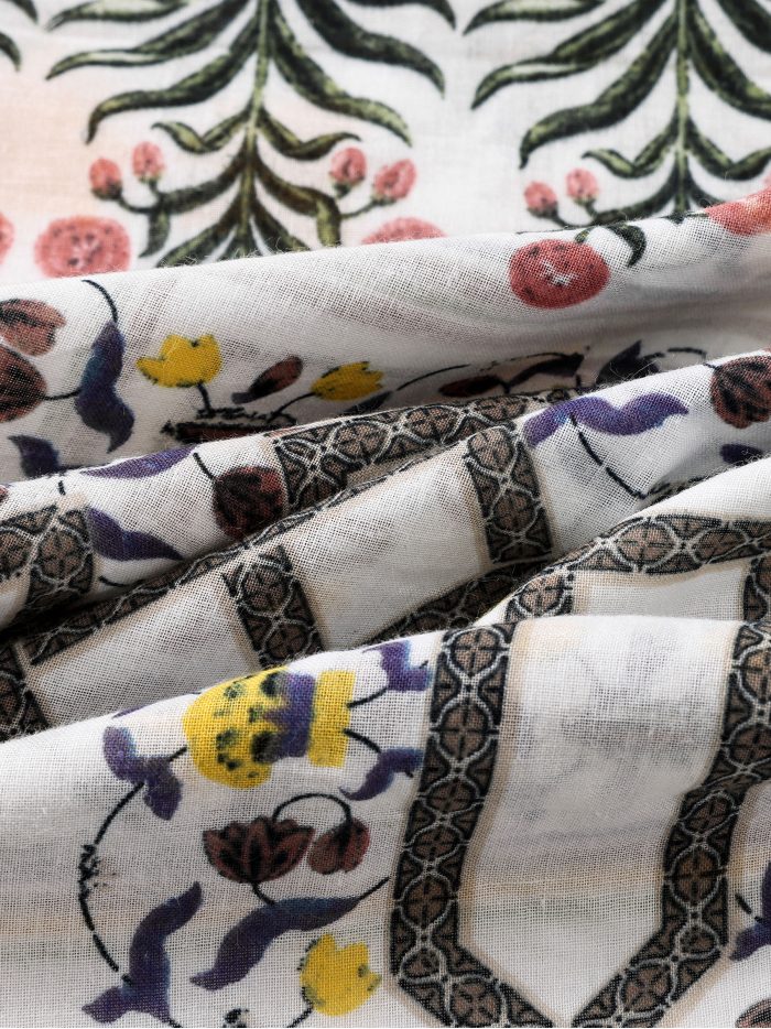Fular de algodón estampado mosaico boho