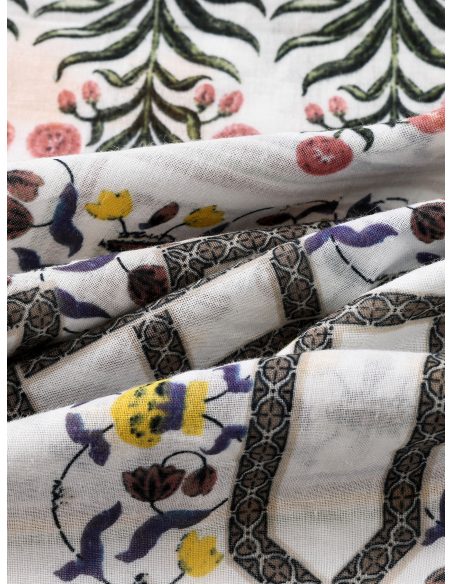 Fular de algodón estampado mosaico boho