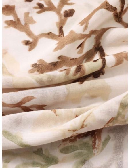 Lenço marinho com estampa de coral e estrela-do-mar