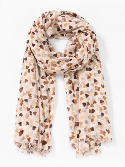 Fular de corazones dorados