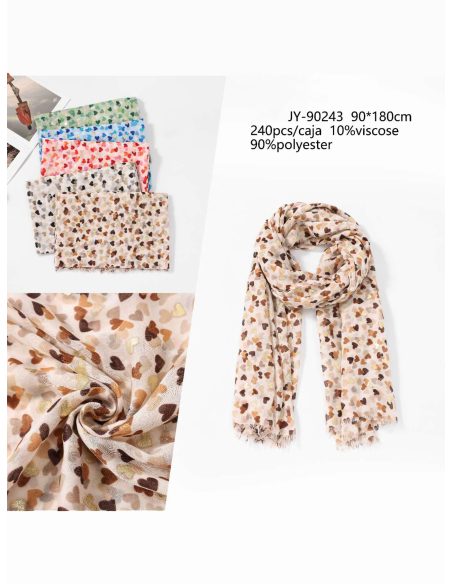 Fular de corazones dorados