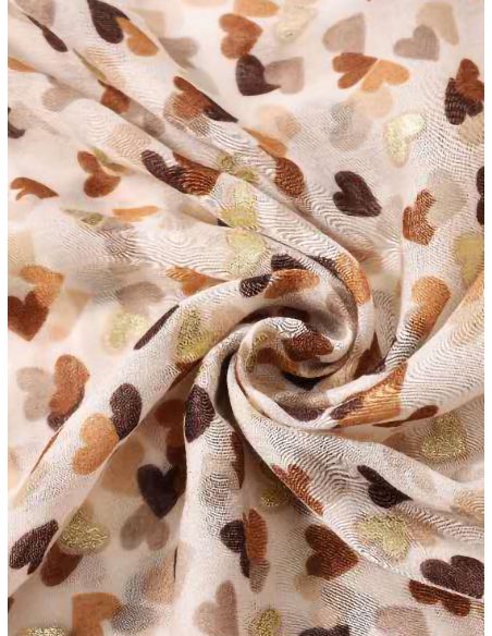 Fular de corazones dorados