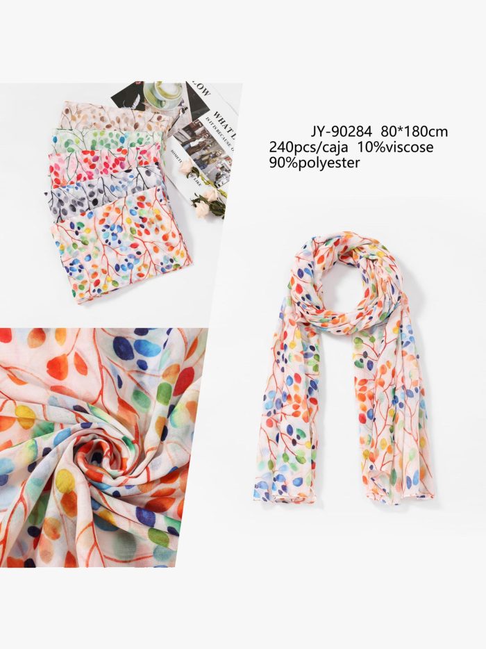 Fular de ramas multicolor