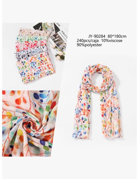 Fular de ramas multicolor