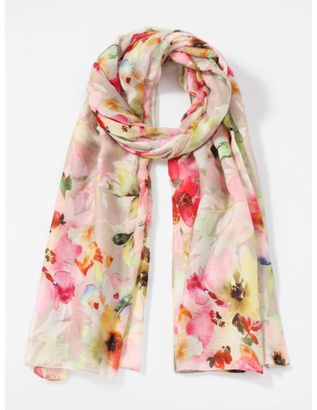 Lenço floral em aquarela pastel
