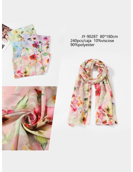 Lenço floral em aquarela pastel