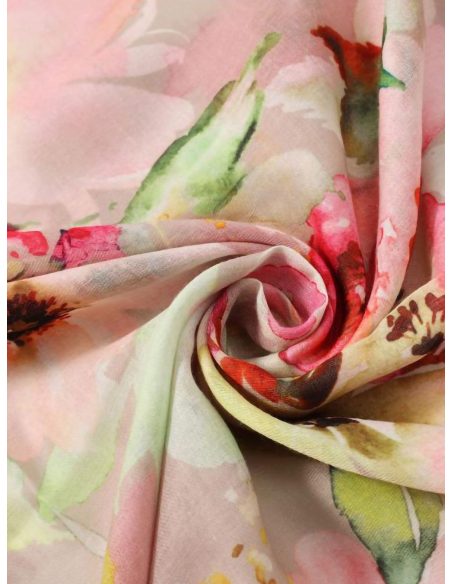 Lenço floral em aquarela pastel