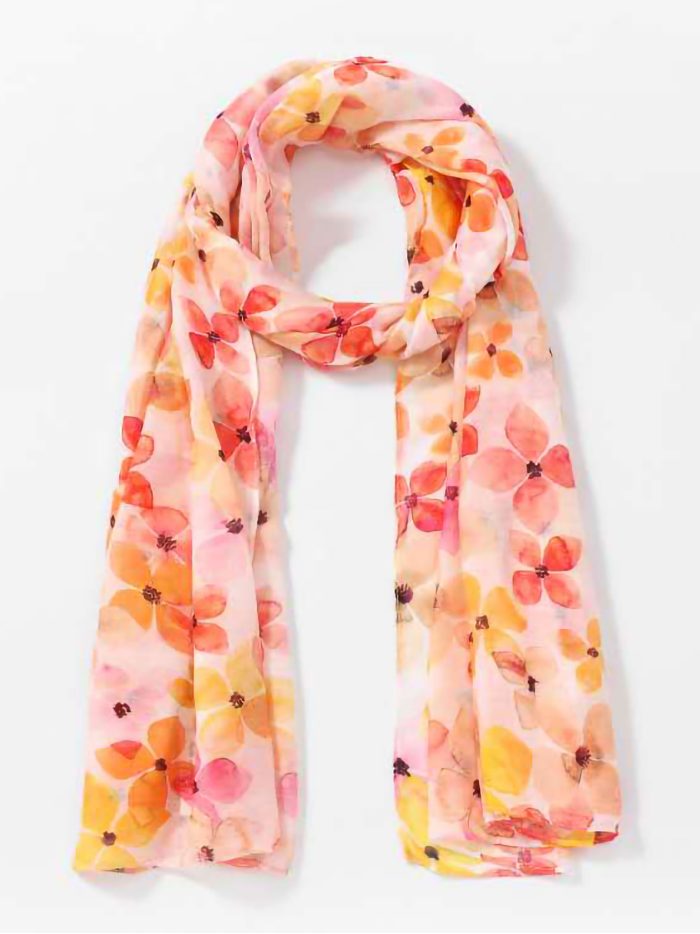 lenço floral lilás