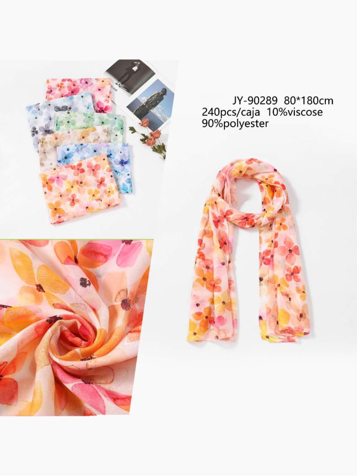 lenço floral lilás