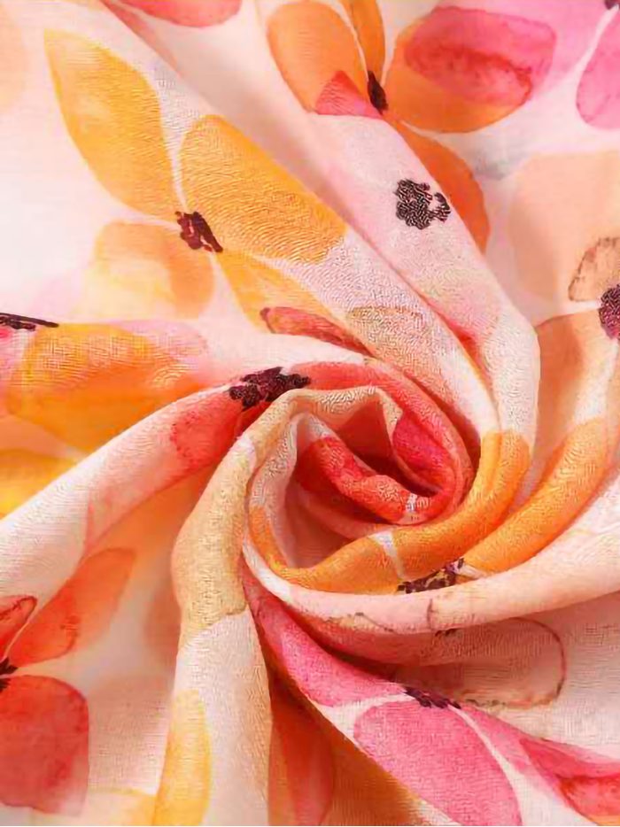 lenço floral lilás