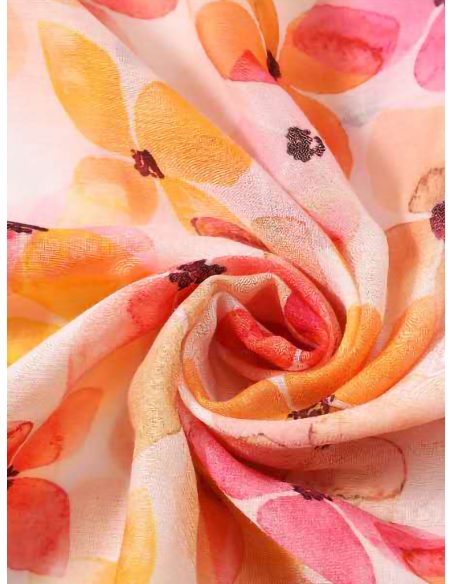 lenço floral lilás