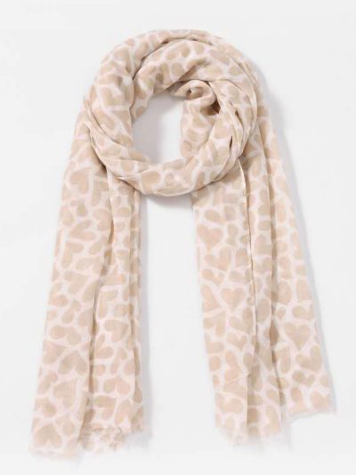 Fular con corazones dorados