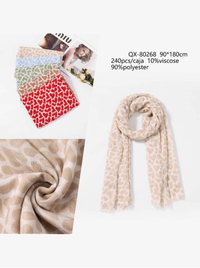 Fular con corazones dorados 2