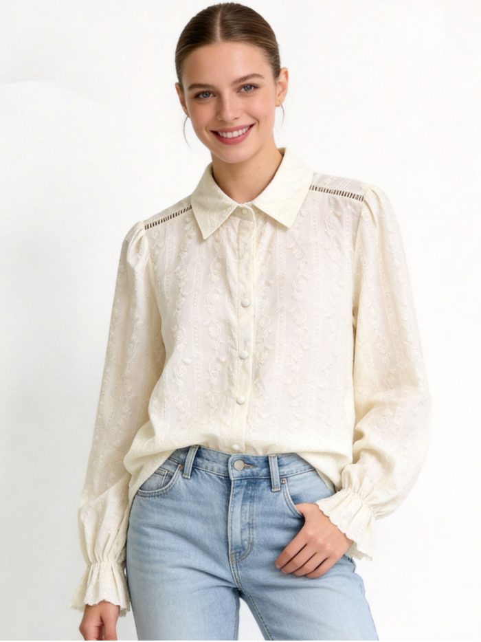 Blusa de algodão bordada