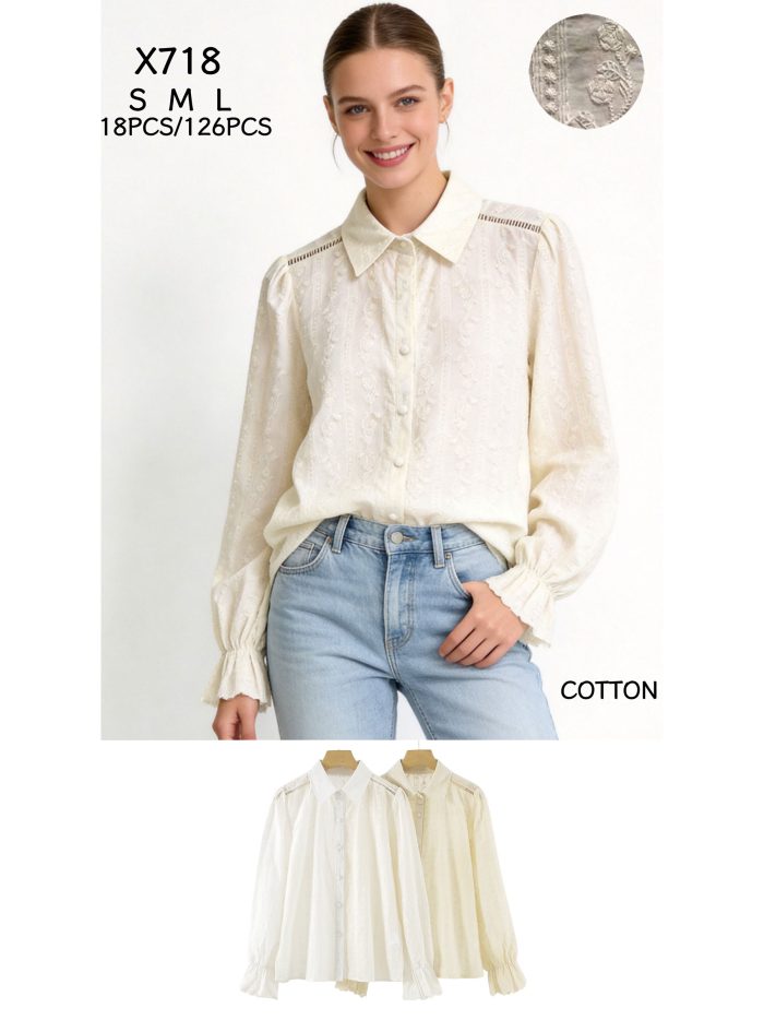 Blusa de algodão bordada