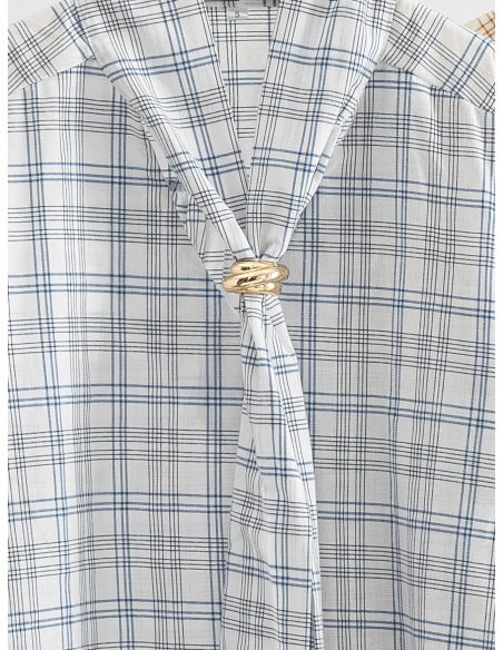 Blusa de cuadros con lazo joya