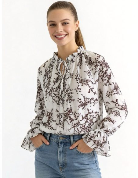 Blusa botánica con lazada