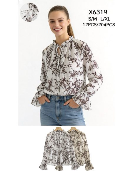 Blusa botánica con lazada